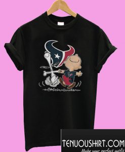 Charlie Brown and Snoopy Houston Texans T-Shirt