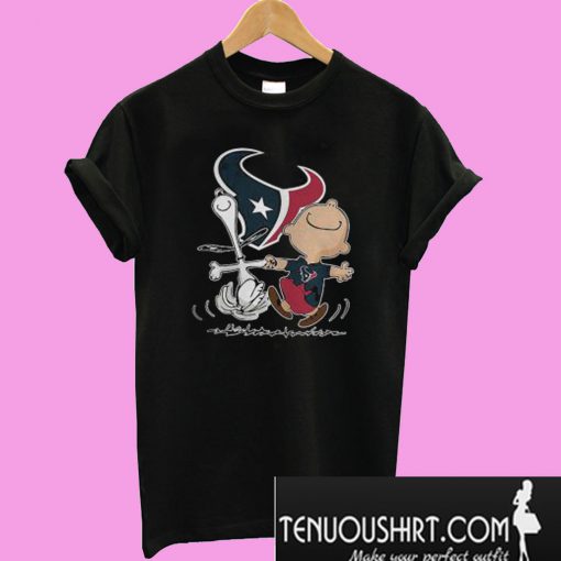 Charlie Brown and Snoopy Houston Texans T-Shirt