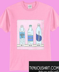 Corner Store Water Bottles Pink T-Shirt