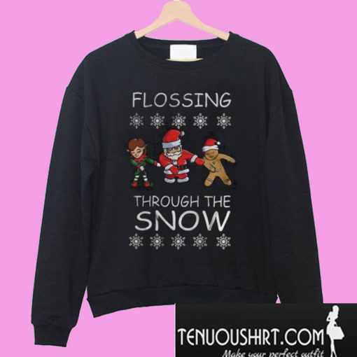 Flossing Through The Snow Christmas Sweatshirt