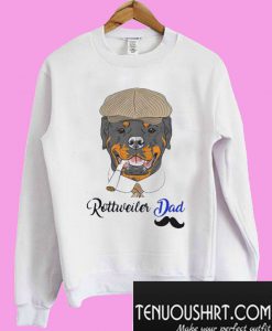 Hipster Dog Rottweiler Dad Breed In A Brown Cap Sweatshirt