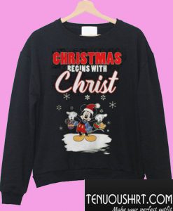 Mickey – Christmas Begins With Christ Sweatshirt