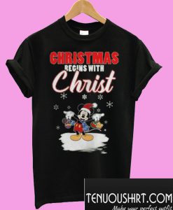 Mickey – Christmas Begins With Christ T-Shirt