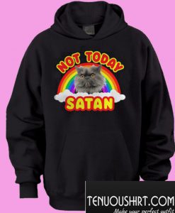 Rainbow cat not today Satan Hoodie