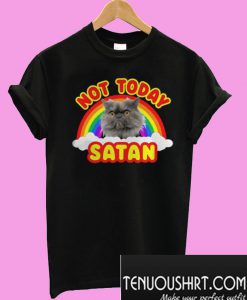 Rainbow cat not today Satan T-Shirt