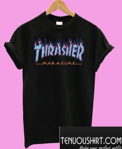 Thrasher Purple blue Flame T-Shirt