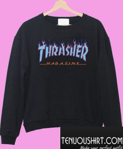Thrasher Purple blue Flame Sweatshirt