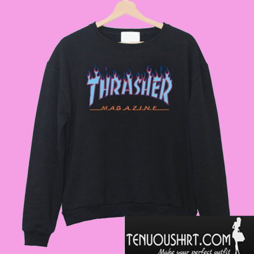 Thrasher Purple blue Flame Sweatshirt