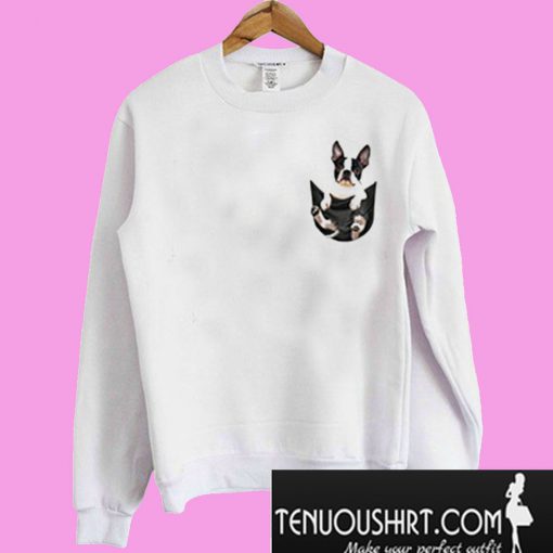 Boston terrier pocket Sweatshirt