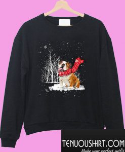 Bulldog Loves Snow Sweatshirt