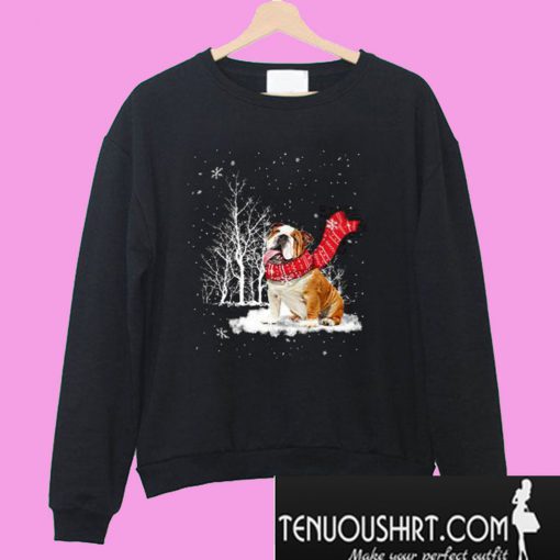 Bulldog Loves Snow Sweatshirt