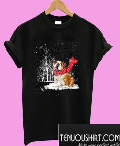 Bulldog Loves Snow T-Shirt