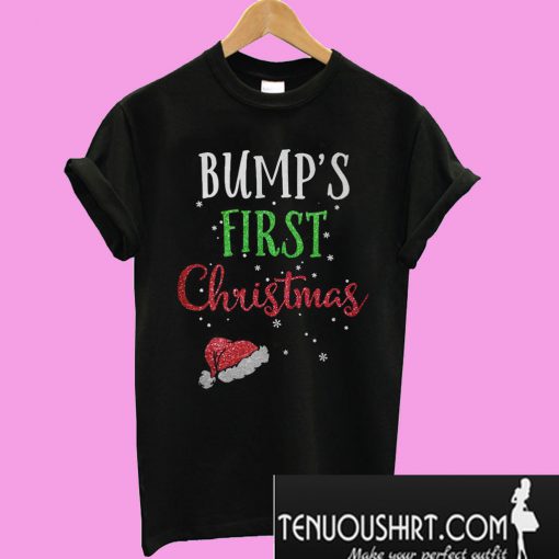 Bump's First Christmas with santa hat T-Shirt