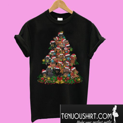 Dachshund Christmas tree T-Shirt