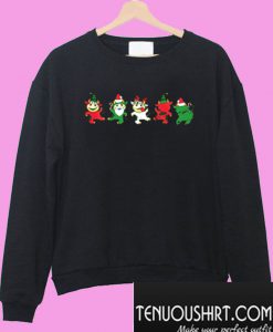 Dancing Cows Christmas Holiday Sweatshirt