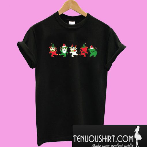 Dancing Cows Christmas Holiday T-Shirt