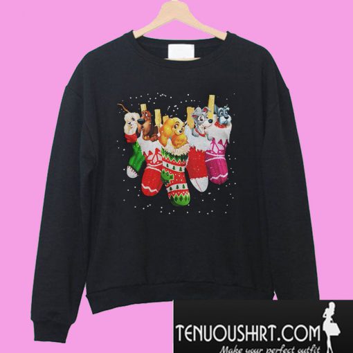 Dog in socks Christmas Sweatshirt