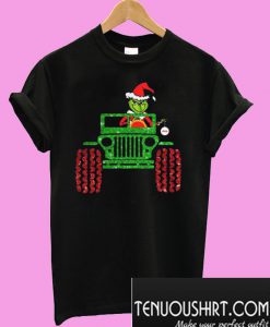 Glitter Grinch Drive Jeep Christmas T-Shirt