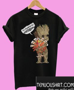 Groot Hug Turkey I’m Thankful For Vegetarians T-Shirt