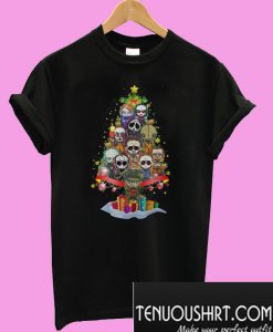 Horror characters chibi Christmas tree T-Shirt