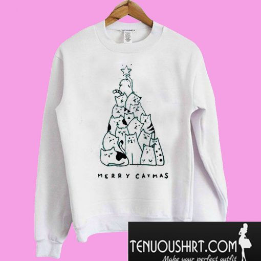 Merry Catmas Christmas Tree Sweatshirt