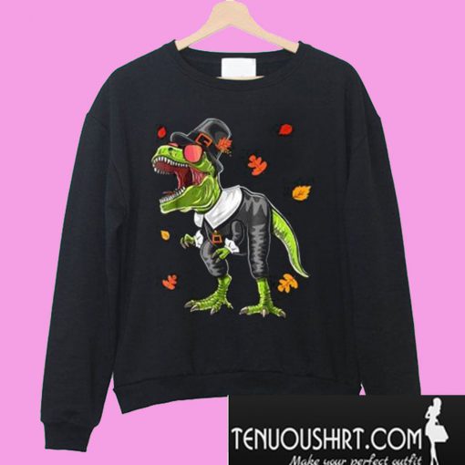 Pilgrim Dino Thanksgiving Sweatshirt