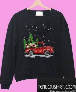 Red truck wine Christmas Sweatshirt