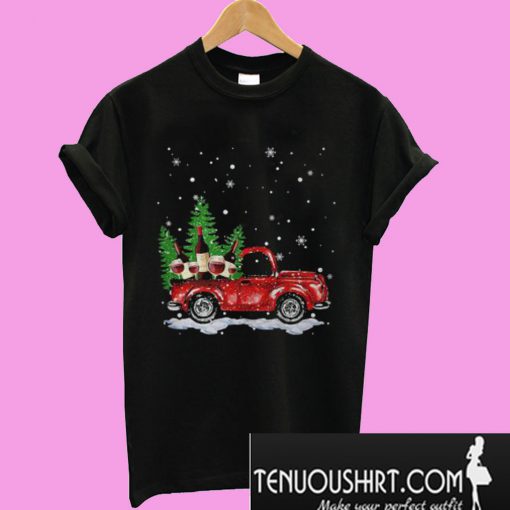 Red truck wine Christmas T-Shirt