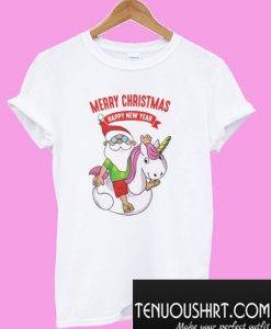 Santa Claus Riding Unicorn T-Shirt