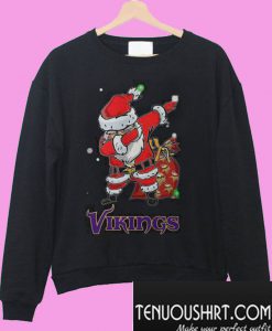 Santa Minnesota Vikings Dabbing Christmas ugly Sweatshirt