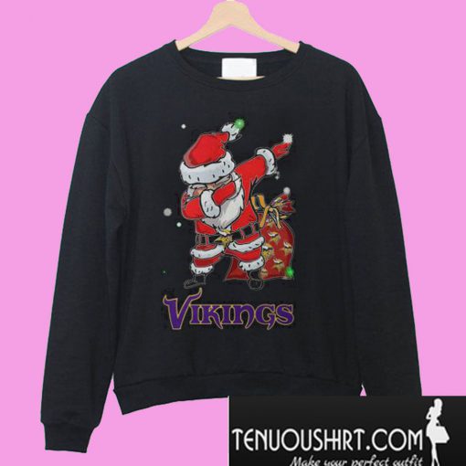 Santa Minnesota Vikings Dabbing Christmas ugly Sweatshirt