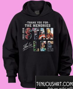 Stan Lee Text Graphic Thank you for the memories Hoodie