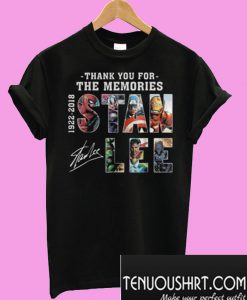 Stan Lee Text Graphic Thank you for the memories T-Shirt