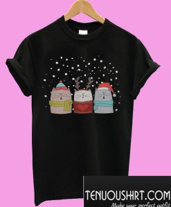 Three Cat Sing Christmas T-Shirt