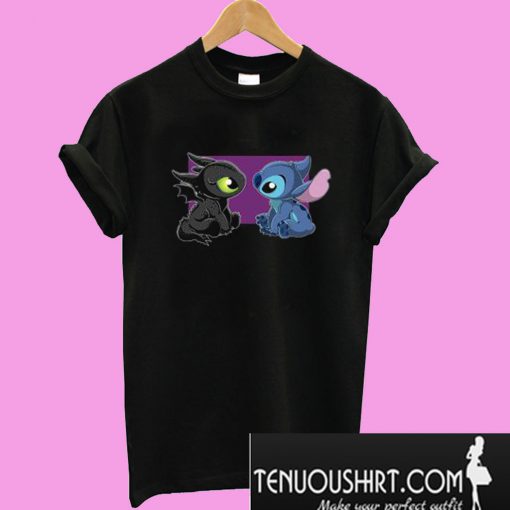 Baby Toothless Dragon and Stitch T-Shirt