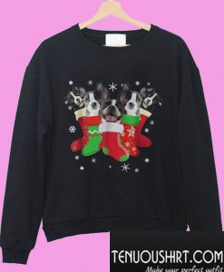 Boston Terrier Christmas socks Sweatshirt