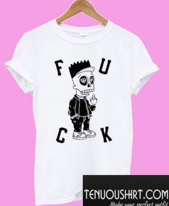 Cartoon Bart Simpson Fuck T-Shirt