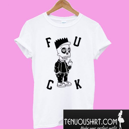 Cartoon Bart Simpson Fuck T-Shirt