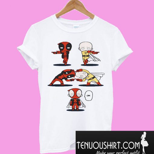 Deadpool and Saitama fusion dance One Punch Man T-Shirt