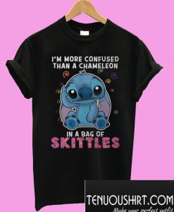 Stitch I'm more confused than a chameleon in a bag of skittles T-Shirt