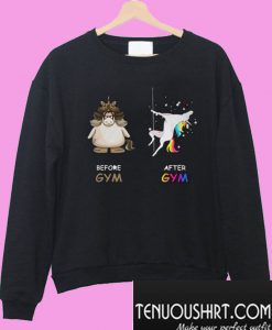 Unicorn Before And After Gym Sweatshirt