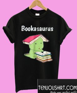 Bookasaurus Funny T-Rex Reading Dinosaur Book Pun T-Shirt