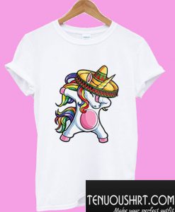 Dabbing Unicorn Cinco de Mayo Rainbow T-Shirt