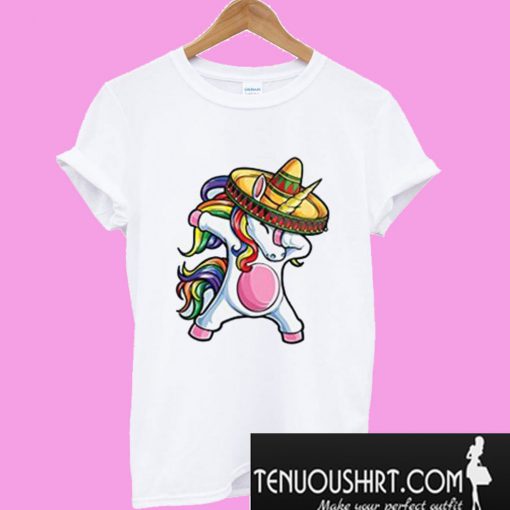 Dabbing Unicorn Cinco de Mayo Rainbow T-Shirt