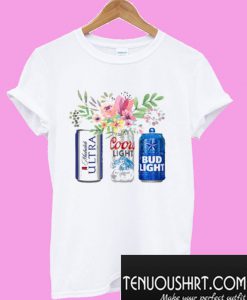 Flower Michelob Ultra Coors Light Bud Light Beer T-Shirt