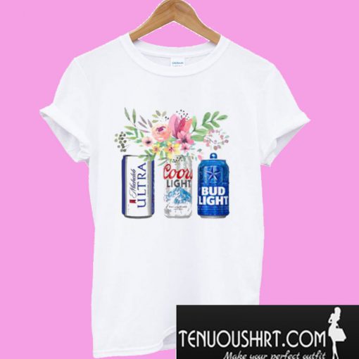 Flower Michelob Ultra Coors Light Bud Light Beer T-Shirt