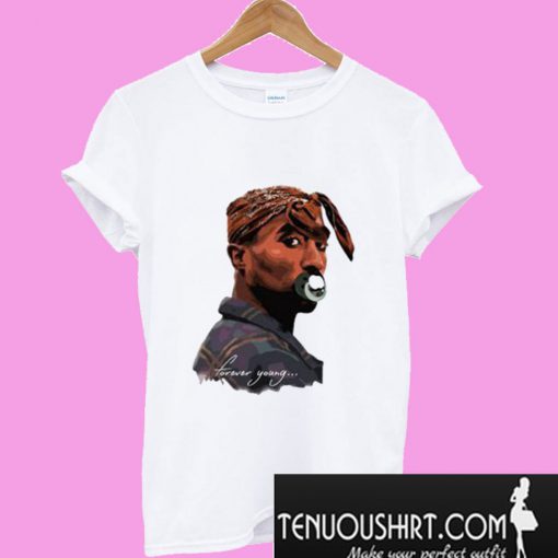 Men’s print tupac 2pac Forever Young T-Shirt