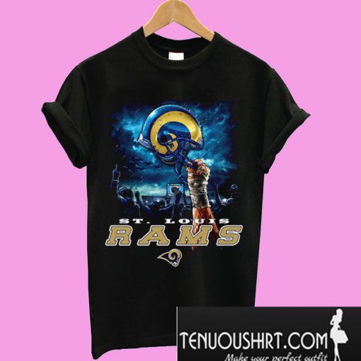 NFL Los Angeles Rams Sky Helmet Black T-Shirt