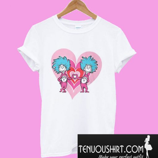 Dr Seuss Valentine Thing 1 Thing 2 T-Shirt