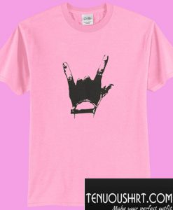 Pink Gesture Print Ripped Crop T-Shirt